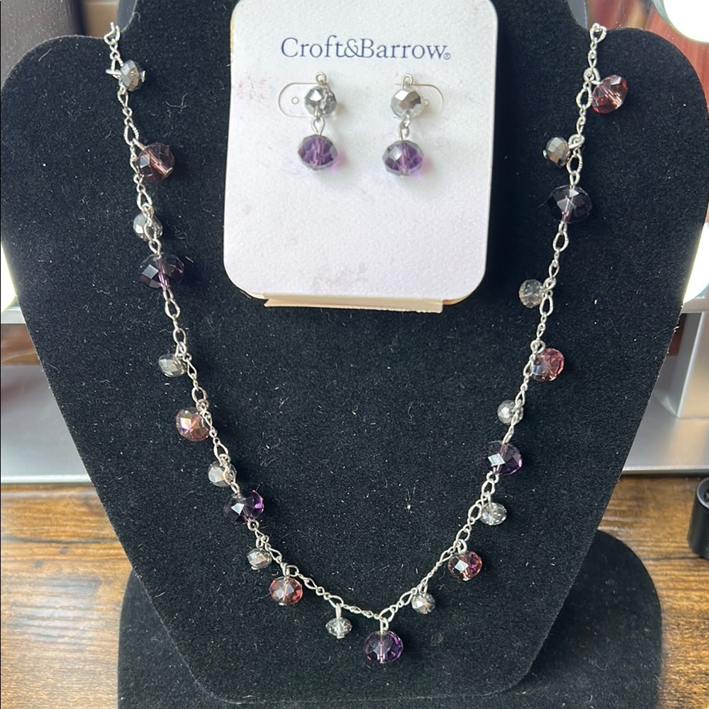 Croft & Barrow Silver and Purple Necklace